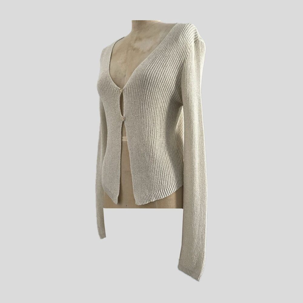 Altar'd State Beige Neutral Long Sleeve Knit Cardigan Sweater Womens Size M/L